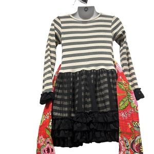 EUC Giggle Moon Dress Black Tulle Overlay Sz 4T
